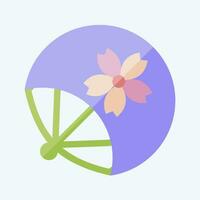 Icon Fan. related to Sakura Festival symbol. flat style. simple design editable. simple illustration vector