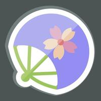 Sticker Fan. related to Sakura Festival symbol. simple design editable. simple illustration vector