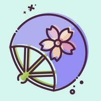 Icon Fan. related to Sakura Festival symbol. MBE style. simple design editable. simple illustration vector