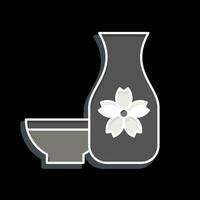 Icon Sake. related to Sakura Festival symbol. glossy style. simple design editable. simple illustration vector