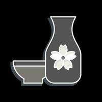 Icon Sake. related to Sakura Festival symbol. glossy style. simple design editable. simple illustration vector