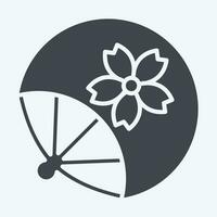 Icon Fan. related to Sakura Festival symbol. glyph style. simple design editable. simple illustration vector