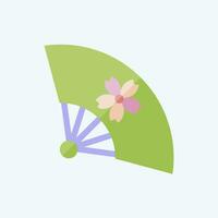 Icon Fan 2. related to Sakura Festival symbol. flat style. simple design editable. simple illustration vector