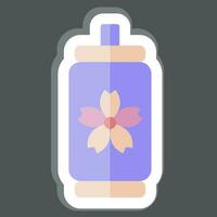 Sticker Canned Water. related to Sakura Festival symbol. simple design editable. simple illustration vector