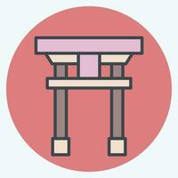 Icon Torii. related to Sakura Festival symbol. color mate style. simple design editable. simple illustration vector