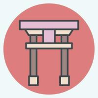 Icon Torii. related to Sakura Festival symbol. color mate style. simple design editable. simple illustration vector