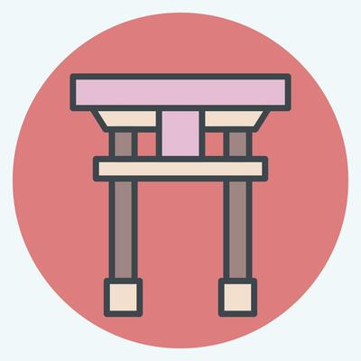 Icon Torii. related to Sakura Festival symbol. color mate style. simple design editable. simple illustration