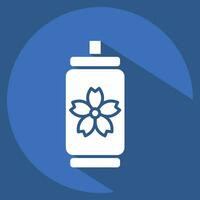 Icon Canned Water. related to Sakura Festival symbol. long shadow style. simple design editable. simple illustration vector