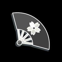 Icon Fan 2. related to Sakura Festival symbol. glossy style. simple design editable. simple illustration vector