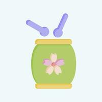 Icon Drum. related to Sakura Festival symbol. flat style. simple design editable. simple illustration vector