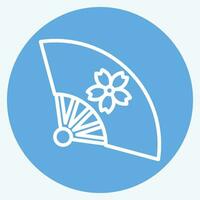 Icon Fan 2. related to Sakura Festival symbol. blue eyes style. simple design editable. simple illustration vector