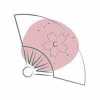 Icon Fan 2. related to Sakura Festival symbol. Color Spot Style. simple design editable. simple illustration vector