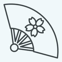 Icon Fan 2. related to Sakura Festival symbol. line style. simple design editable. simple illustration vector