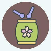 Icon Drum. related to Sakura Festival symbol. color mate style. simple design editable. simple illustration vector