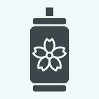 Icon Canned Water. related to Sakura Festival symbol. glyph style. simple design editable. simple illustration vector