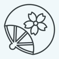 Icon Fan. related to Sakura Festival symbol. line style. simple design editable. simple illustration vector