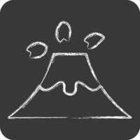 Icon Fuji. related to Sakura Festival symbol. chalk Style. simple design editable. simple illustration vector