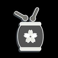 icono tambor. relacionado a sakura festival símbolo. lustroso estilo. sencillo diseño editable. sencillo ilustración vector