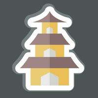 Sticker Temple. related to Sakura Festival symbol. simple design editable. simple illustration vector