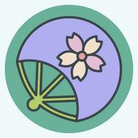 Icon Fan. related to Sakura Festival symbol. color mate style. simple design editable. simple illustration vector