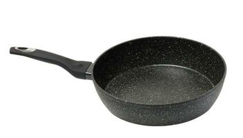 New black empty round non-stick frying pan photo