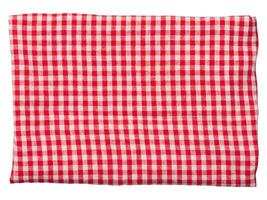 toalla de cocina de algodón rojo-blanco, primer plano foto