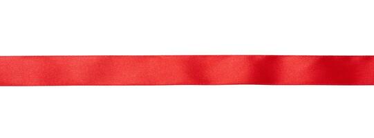 Red shiny ribbon on white isolated background photo