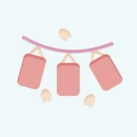 Icon Lantern. related to Sakura Festival symbol. flat style. simple design editable. simple illustration vector