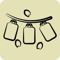 Icon Lantern. related to Sakura Festival symbol. hand drawn style. simple design editable. simple illustration vector