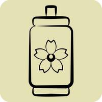 Icon Canned Water. related to Sakura Festival symbol. hand drawn style. simple design editable. simple illustration vector