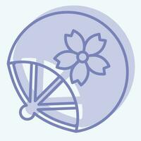 Icon Fan. related to Sakura Festival symbol. two tone style. simple design editable. simple illustration vector