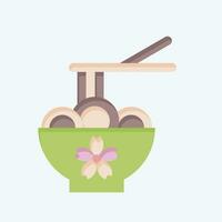 Icon Ramen. related to Sakura Festival symbol. flat style. simple design editable. simple illustration vector