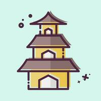 Icon Temple. related to Sakura Festival symbol. MBE style. simple design editable. simple illustration vector