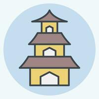 Icon Temple. related to Sakura Festival symbol. color mate style. simple design editable. simple illustration vector