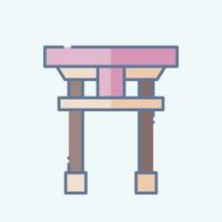 Icon Torii. related to Sakura Festival symbol. doodle style. simple design editable. simple illustration vector