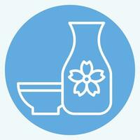 Icon Sake. related to Sakura Festival symbol. blue eyes style. simple design editable. simple illustration vector