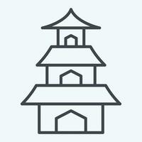 Icon Temple. related to Sakura Festival symbol. line style. simple design editable. simple illustration vector