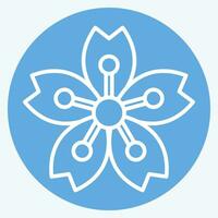 Icon Sakura. related to Sakura Festival symbol. blue eyes style. simple design editable. simple illustration vector