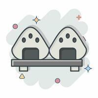 Icon Onigiri. related to Sakura Festival symbol. comic style. simple design editable. simple illustration vector