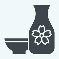 Icon Sake. related to Sakura Festival symbol. glyph style. simple design editable. simple illustration vector