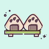 icono onigiri relacionado a sakura festival símbolo. mbe estilo. sencillo diseño editable. sencillo ilustración vector