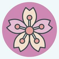 Icon Sakura. related to Sakura Festival symbol. color mate style. simple design editable. simple illustration vector