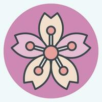 Icon Sakura. related to Sakura Festival symbol. color mate style. simple design editable. simple illustration vector