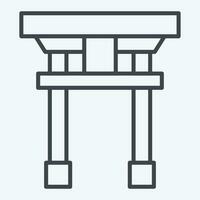 icono torii relacionado a sakura festival símbolo. línea estilo. sencillo diseño editable. sencillo ilustración vector