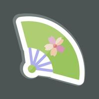 Sticker Fan 2. related to Sakura Festival symbol. simple design editable. simple illustration vector