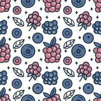 Wildberries vector seamless paattern. Summer background.