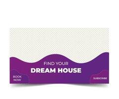 Dream house for sale thumbnail banner vector