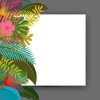 tropical hojas floral Clásico con espacio para texto, fácil a editar. adecuado para invitación, naturaleza concepto, y otro, vector ilustración