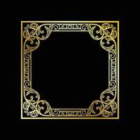 Vintage Golden Square Royal Border Frame with Ornaments vector