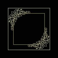 Vintage Square Royal Border Frame with Flower Ornaments vector